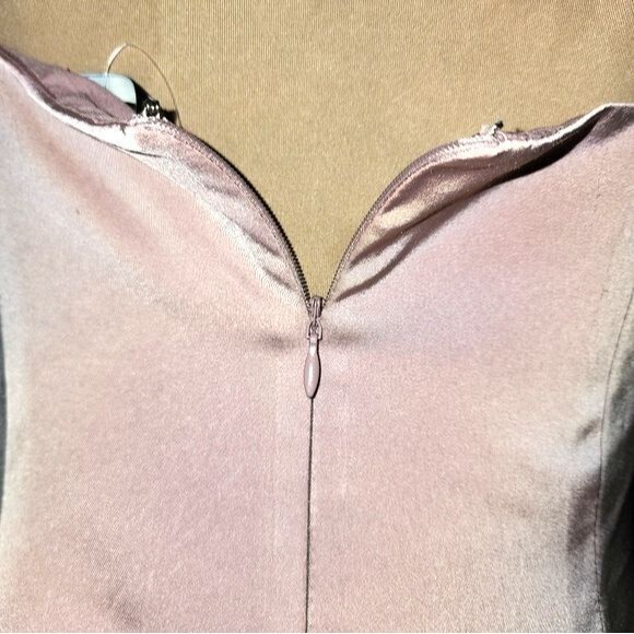 Lulus NWOT Meant to Be Together Dusty Pink Satin One-Shoulder Mini Dress Size L - Picture 6 of 12